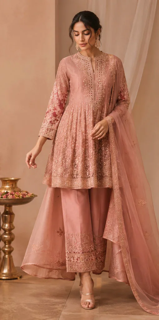 Pink kurti editorial fashion portrait